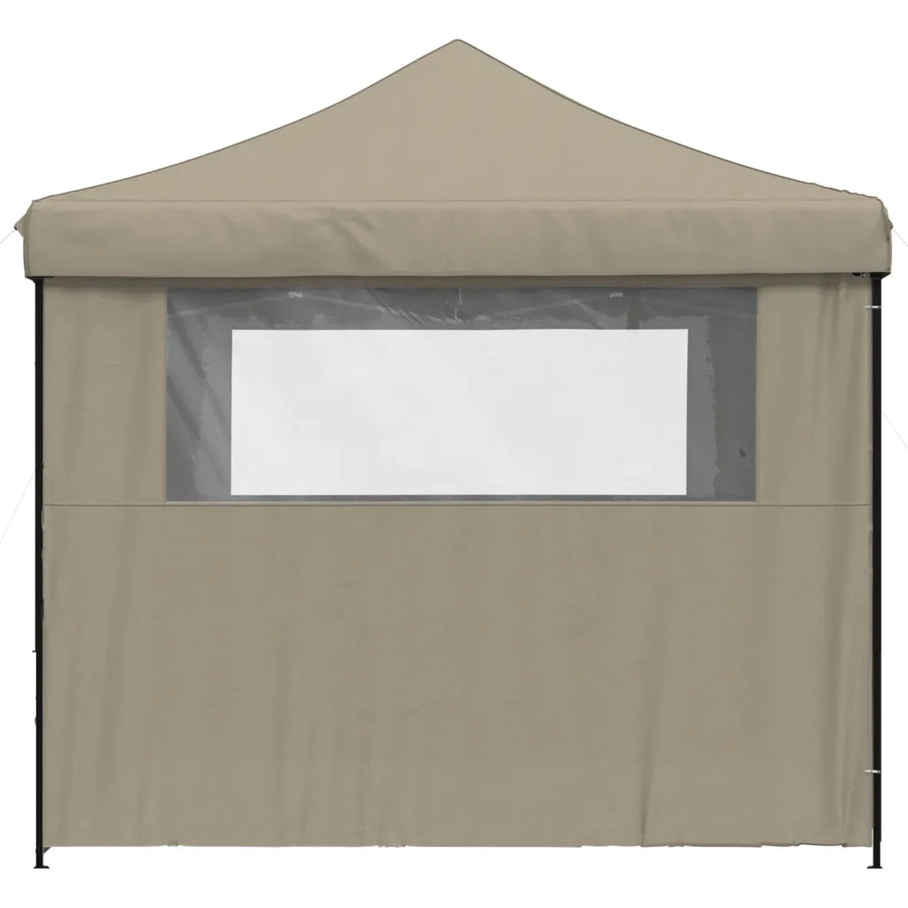 Tendone per Feste Pieghevole Pop-Up con 4 Pareti Tortora 4004930