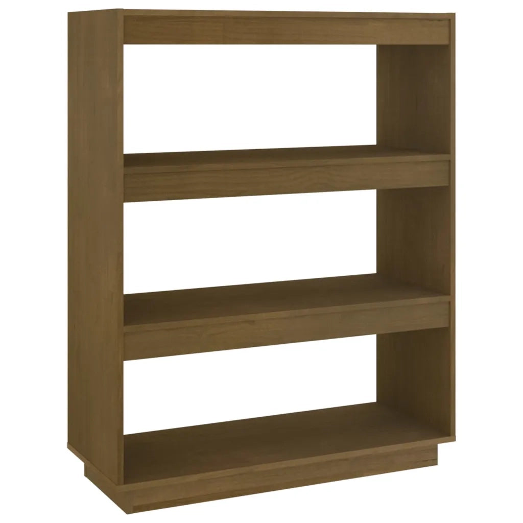 Libreria Divisorio-Scaffale per Libri-Mobile di Stoccaggio Ambra 80x35x103 cm in Massello di Pino