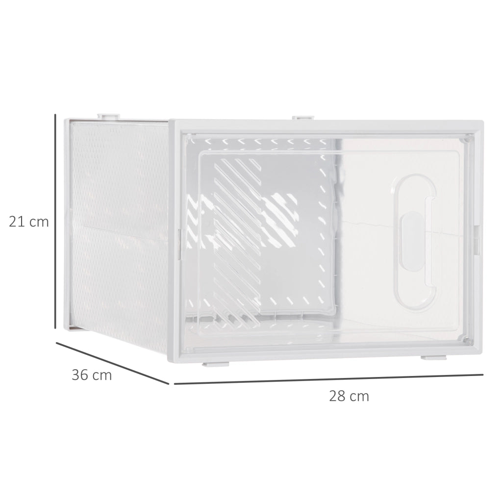 Mobile Scarpiera Modulare Salvaspazio. 8 Cubi 28x36x21 cm in Plastica PP. Bianco