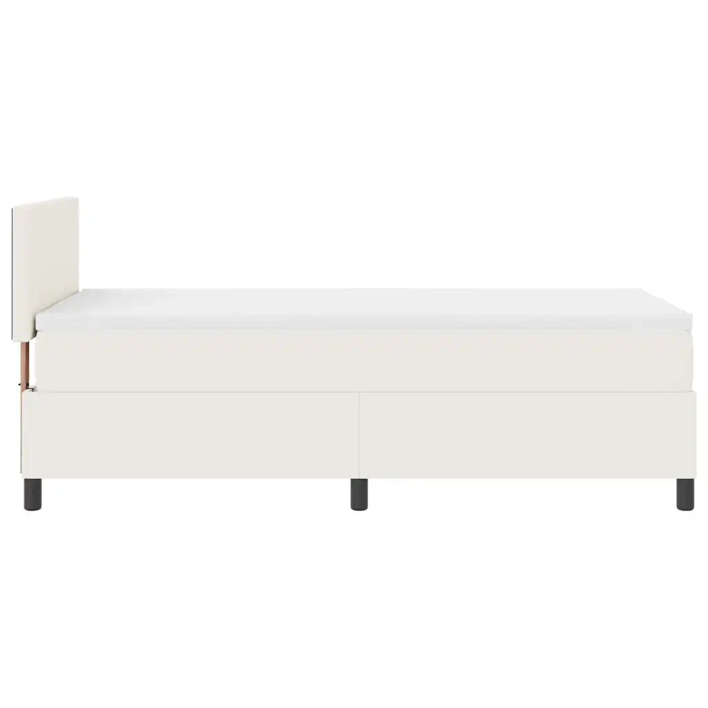 Letto a molle Crema e Bianco 100 x 200 cm Tessuto in Cords 3337501