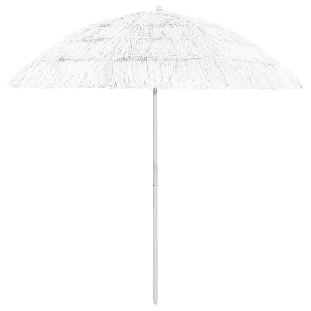Ombrellone da spiaggia basculante in stile hawaiano 240 x 210 cm resistente ai raggi UV poliestere bianco 02_0046509