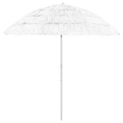 Ombrellone da spiaggia basculante in stile hawaiano 240 x 210 cm resistente ai raggi UV poliestere bianco 02_0046509