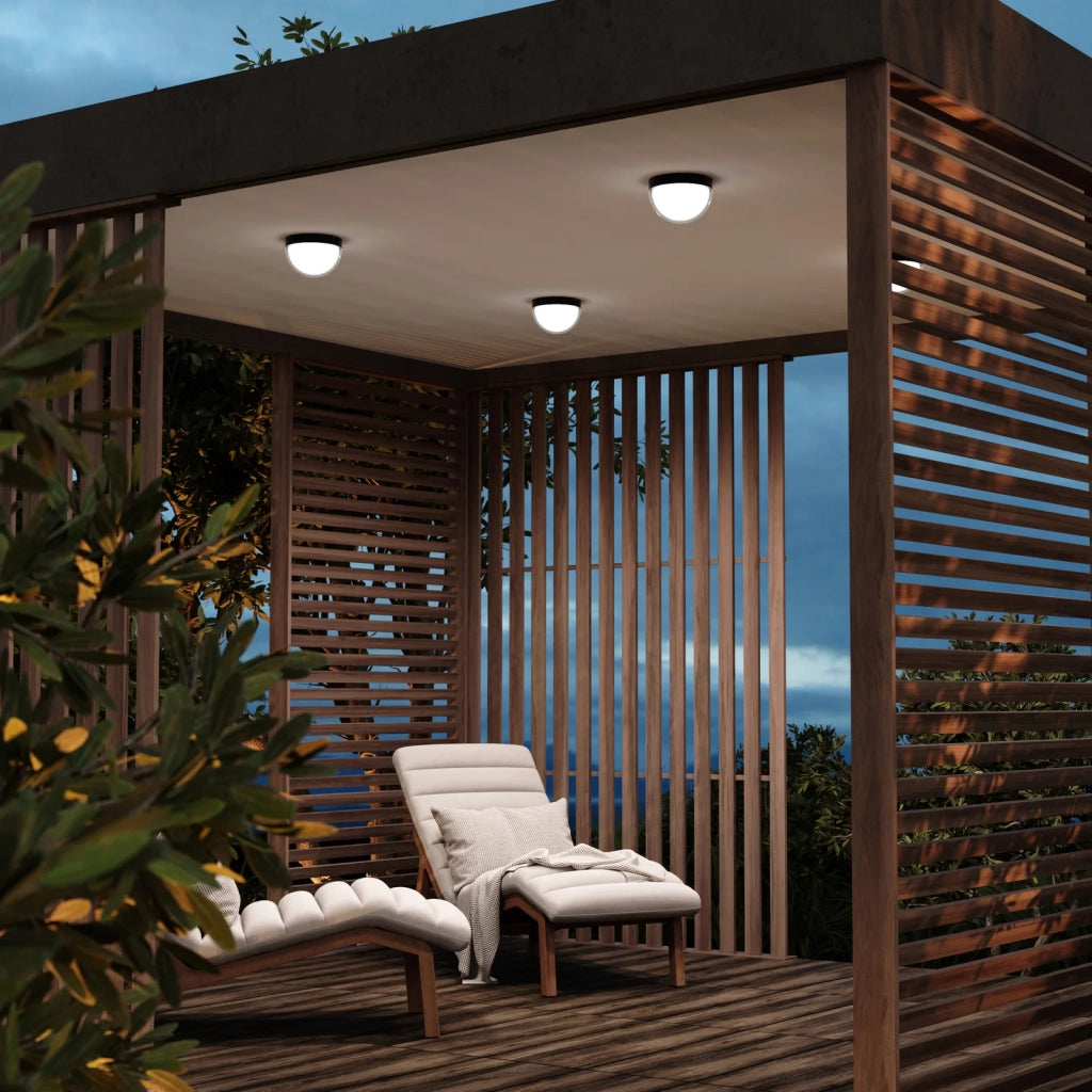 Maytoni lampada a soffitto moderna Mon 1 luce LED integrato IP65 grafite alluminio diffusore plastica