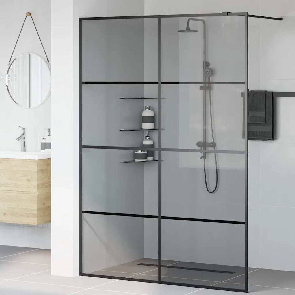 Parete Doccia Walk-in Nero 140 x 195 cm vetro temperato 42022051
