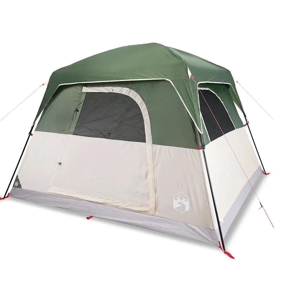Tenda da Campeggio a Cabina per 4 Persone-Tenda per Escursionismo Verde Impermeabile 304060