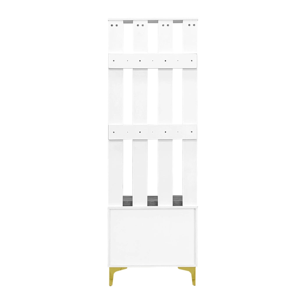 Set Ingresso con Panca, Cuscino e Appendiabiti con Ganci ¨C MINIMAL ¨C Bianco