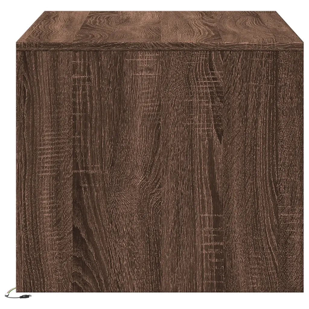 Tavolino da Salotto con Luci LED Rovere Marrone in Truciolato