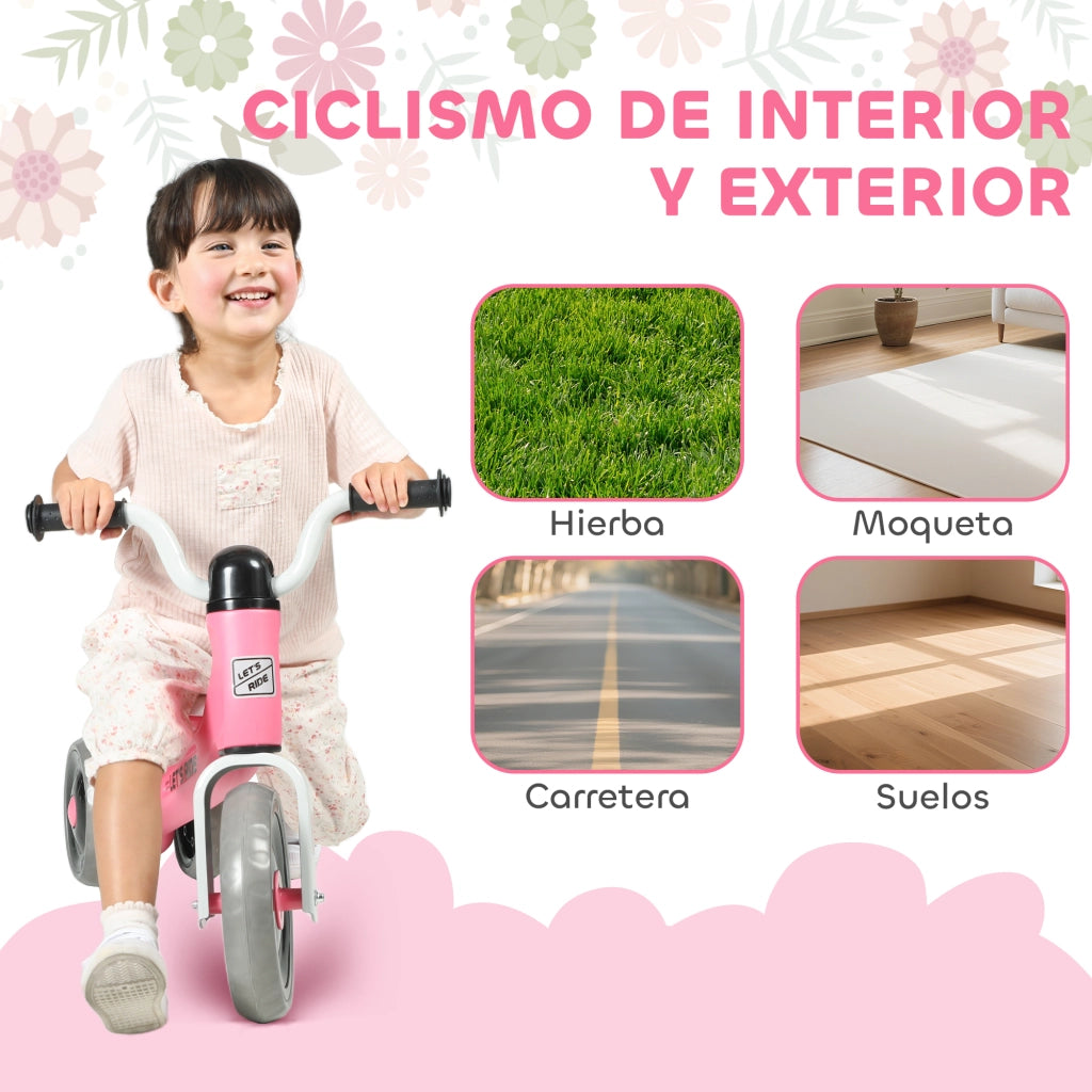 Bicicletta senza Pedali per Bambini 12-36 Mesi con Ruote Silenziose e Manubrio a 60¡ã ¨C zephmum ¨C Rosa