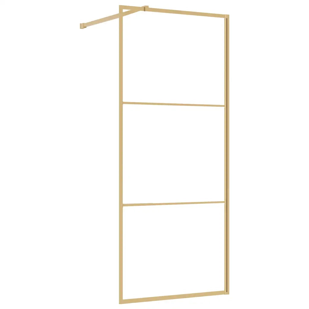 Parete per Doccia Walk-in Vetro Trasparente ESG 80x195 cm Oro