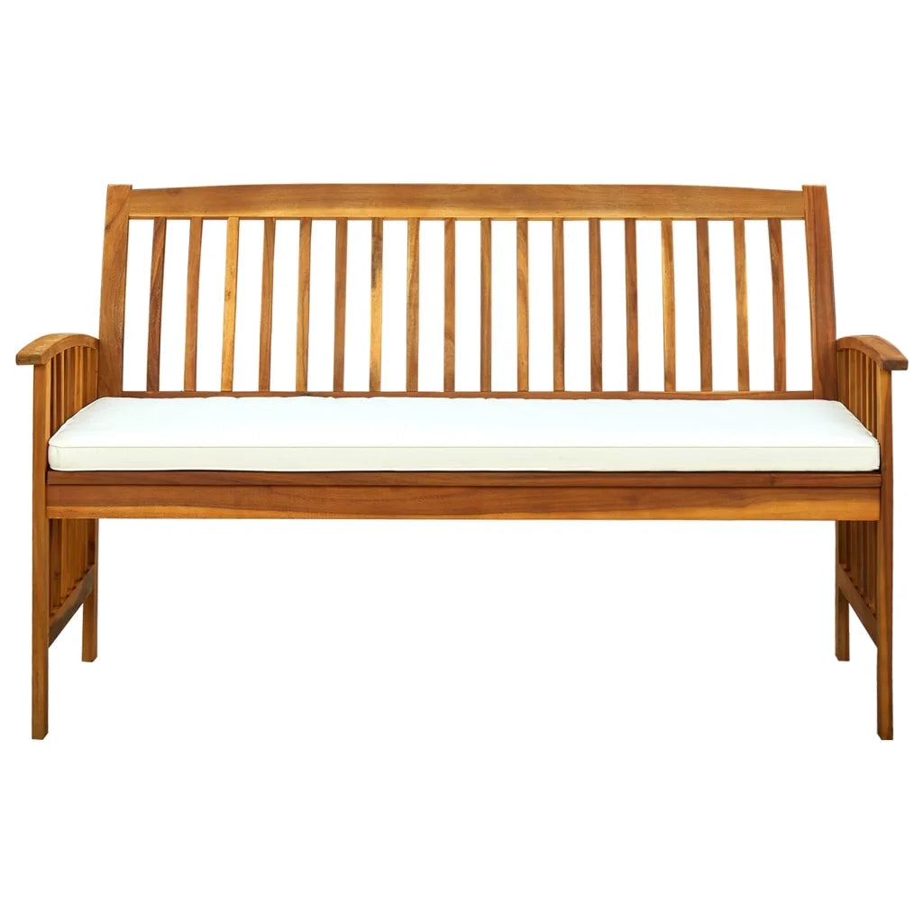 Panchina da Giardino con Cuscino 147cm Legno Massello di Acacia 312134