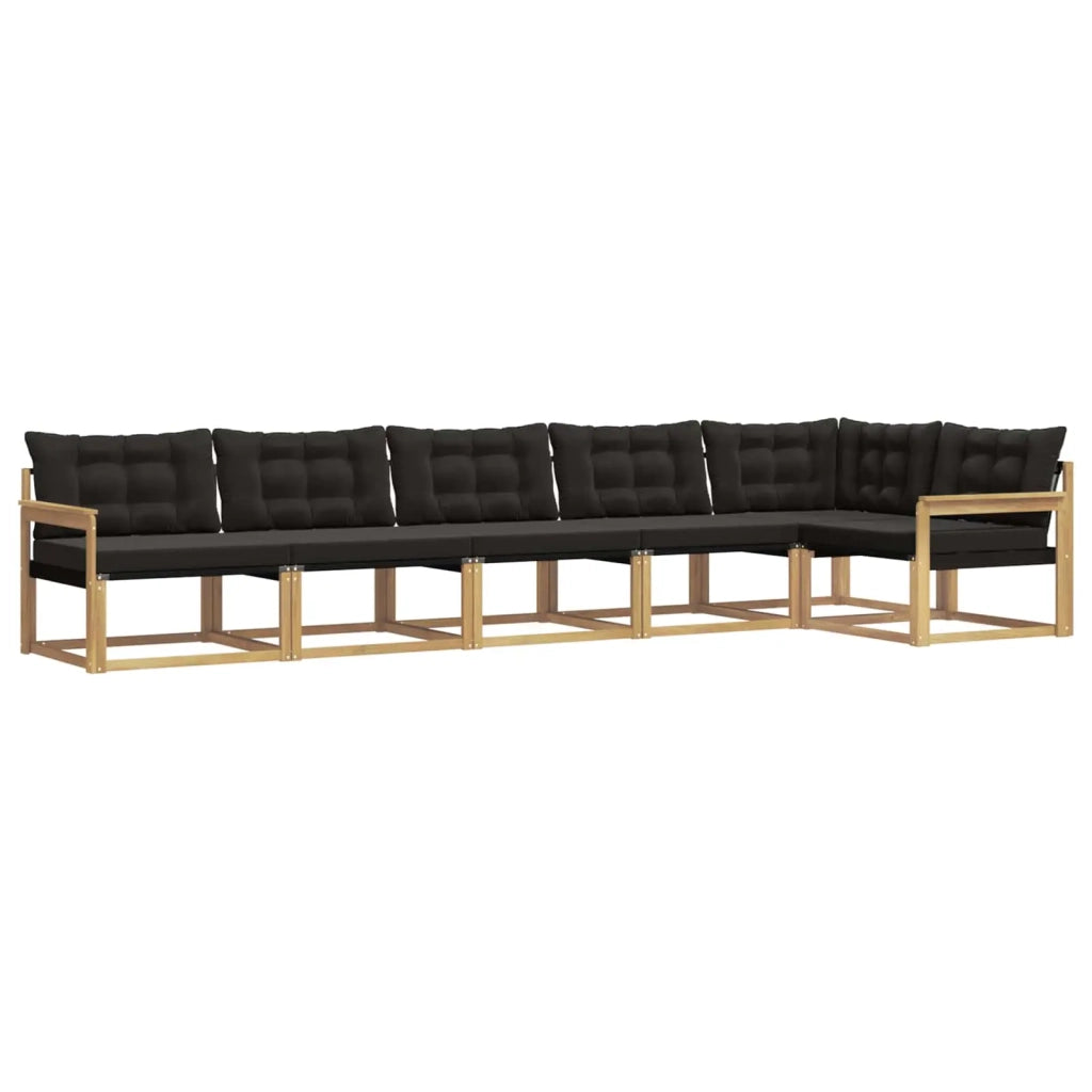 Set di divani da esterno 6 pz Bianco e Nero 3388726
