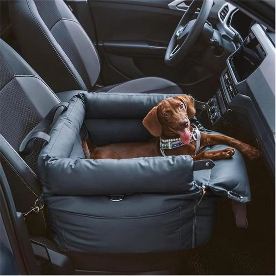 Autista per cani per cani piccoli e medi, divano per cani impermeabile in pelle morbida con cinturino e clip, divano per viaggio e zaino per animali domestici, adatto per animali domestici fino a 16 kg (Blu profondo, piccolo e medio)