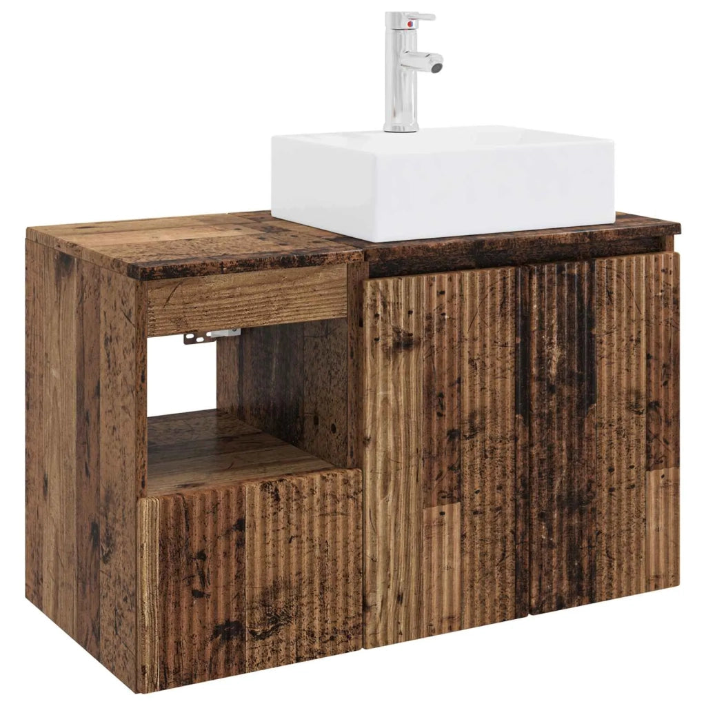 Set di mobili per il bagno 2 pz Legno antico 3404062
