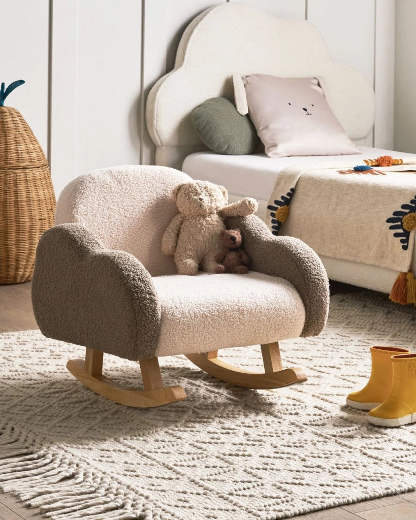 Sedia a dondolo per bambini Beige Boucle Indoor