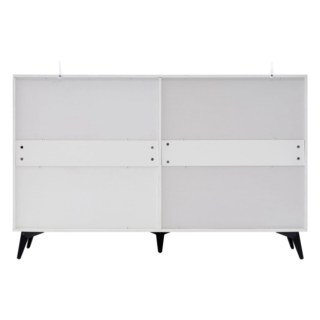Credenza con 4 ante e ripiani regolabili - per soggiorno - in truciolare - bianco