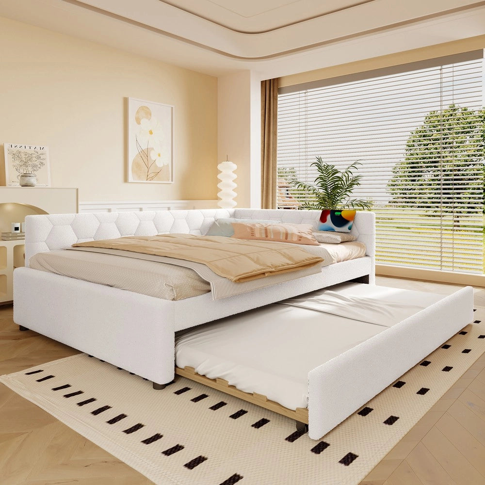 Letto Divano con Rete a Doghe e Luce ¨C MINIMAL ¨C Bianco 140x200