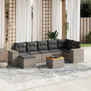 Set Divano da Giardino 8 pz con Cuscini Grigio in Polyrattan 3257887