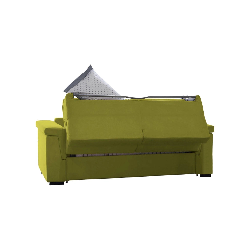 Brusasco, Divano Letto 2 Posti Sfoderabile Made in Italy, 205x95 cm Verde