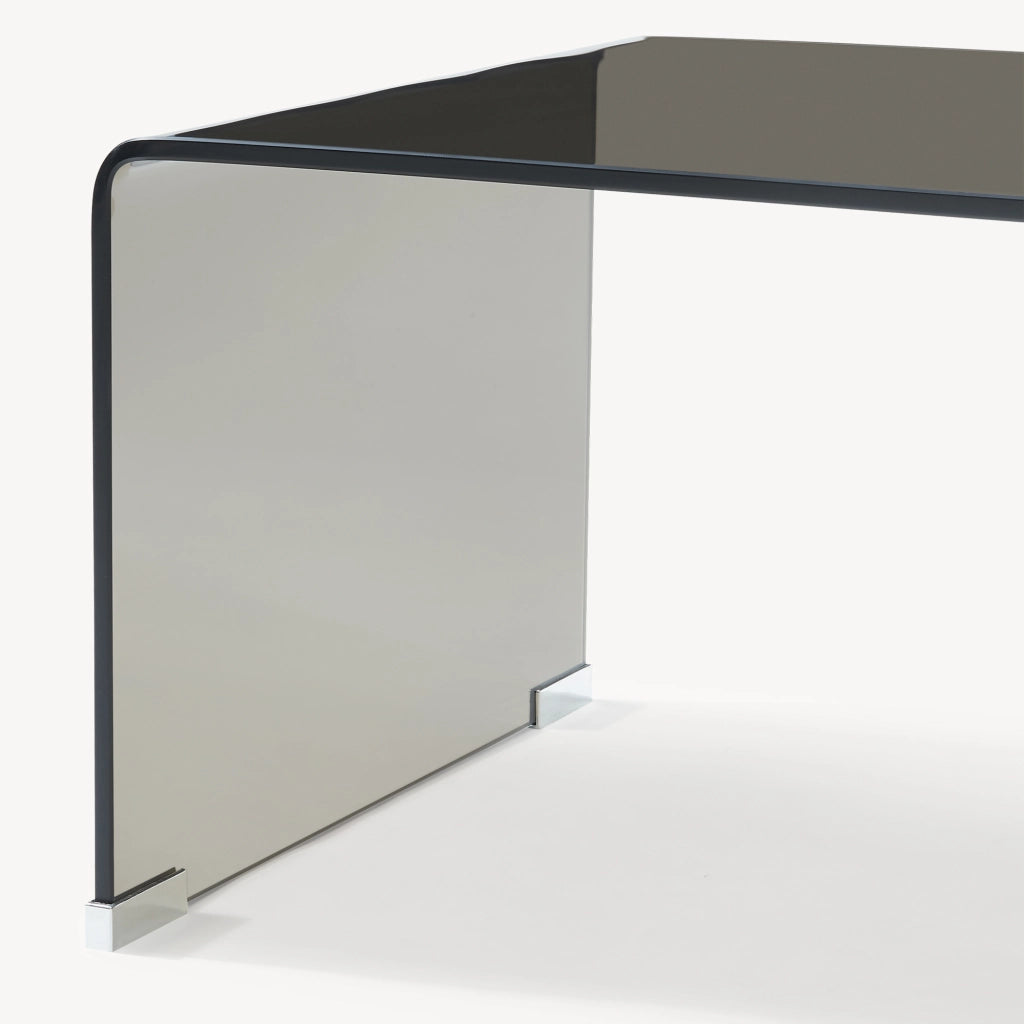 Tavolino da Salotto Varlofrek in Vetro 50 x 50 x 50 cm - Grigio Scuro [en.casa]