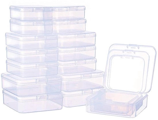 Scatola di archiviazione con coperchio in plastica - Robusta - Impronta d'acqua - Compatta - Coperchi ripiegabili - Contenitori di archiviazione