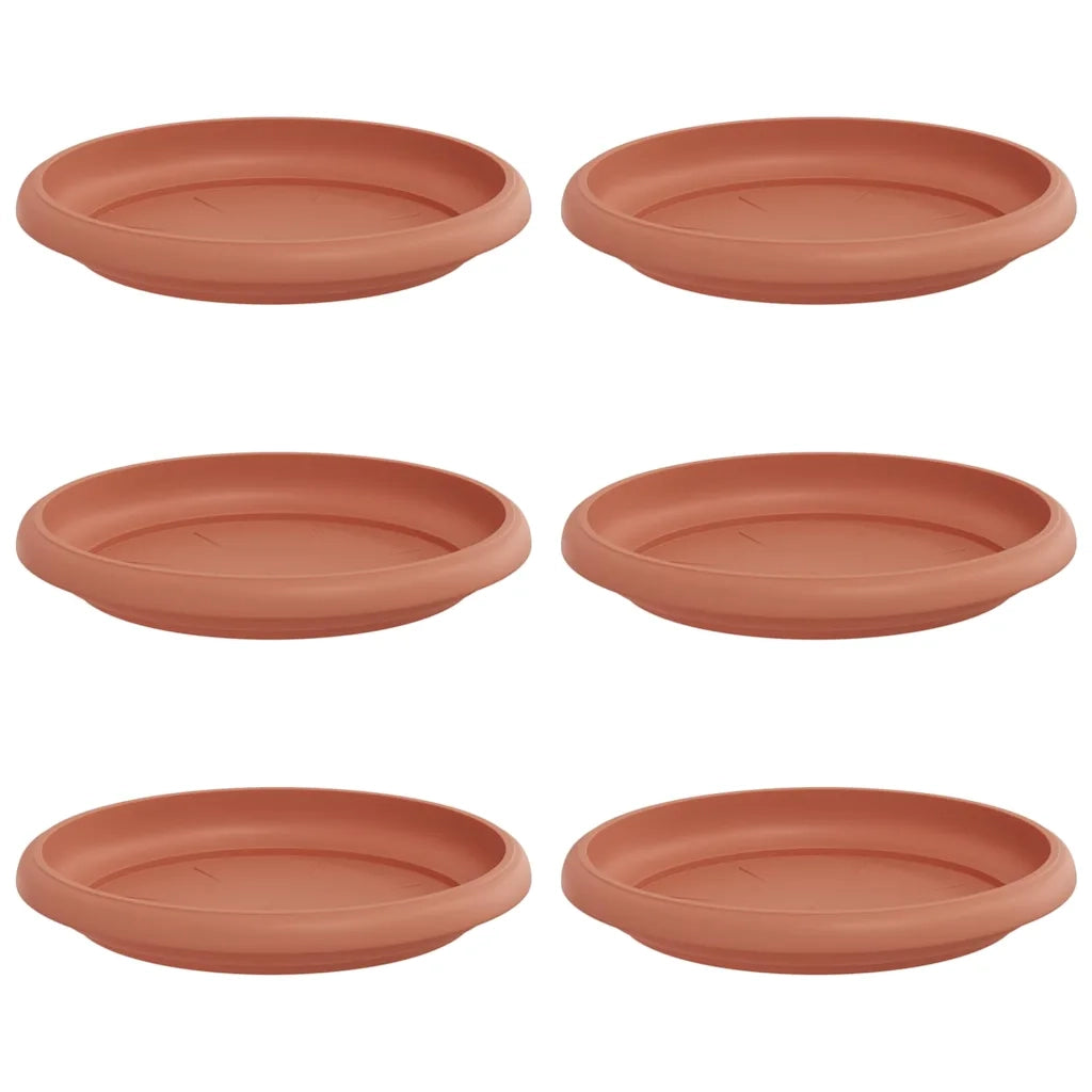Vassoio Rotondo per Fiori 6 pcs Rosso Mattone Ø 14 x 2 cm 42020299