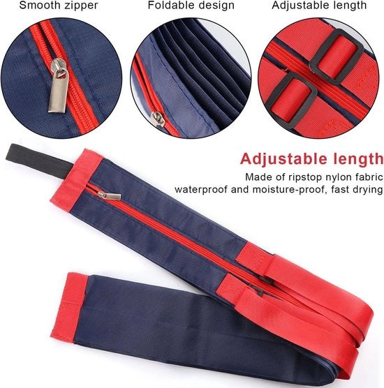 Borsa da Spiaggia Impermeabile Nylon Pieghevole Borsa da Comprare Adattabile Cerniera Borsa a Tote Adatta per la Spesa Giornaliera Viaggio in Costa Escursione e Campeggio Blu 20+1" x 4.3