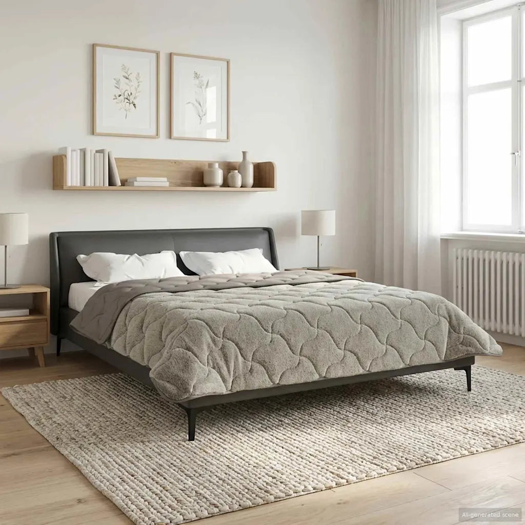 Duvet Invernale Trapuntato Grigio chiaro 200 x 220 cm