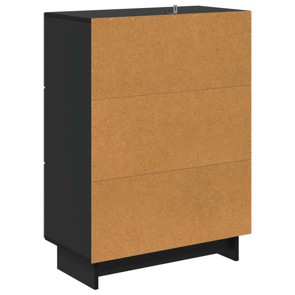 Mobile con Cassetti Nero 66 x 34,5 x 90 cm Legno ingegnerizzato 893916