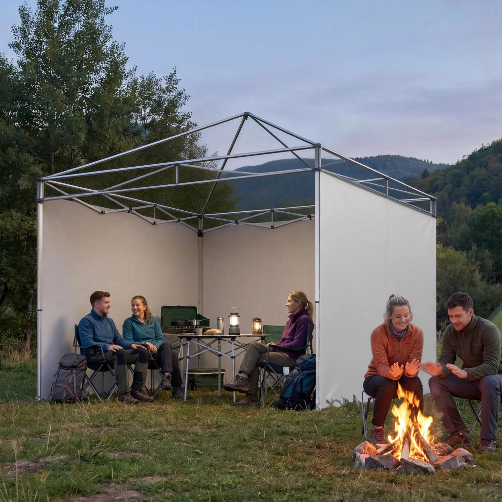 Pannelli laterali per gazebo 3x3 m ¨C zephmum ¨C Tessuto Oxford bianco