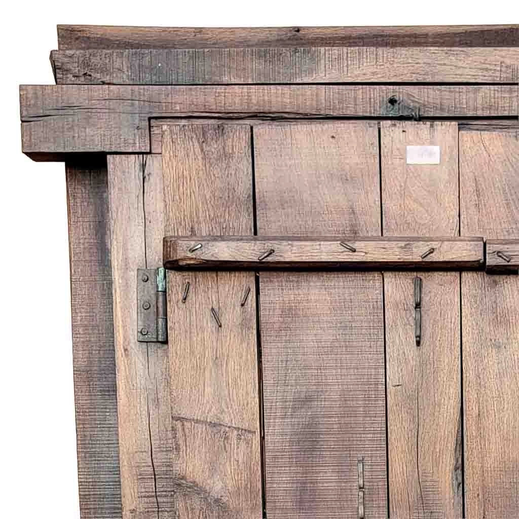 Porta in legno marrone con finitura artigianale, 126x12x198 cm h