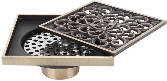Disponevole per Doccia Antico Coperchio - Disponevole per Doccia - Disponevole per Esterno - Disponevole per Doccia Sieve - Filtro Sieve - 10x10 cm - Sfiato di Pavimento