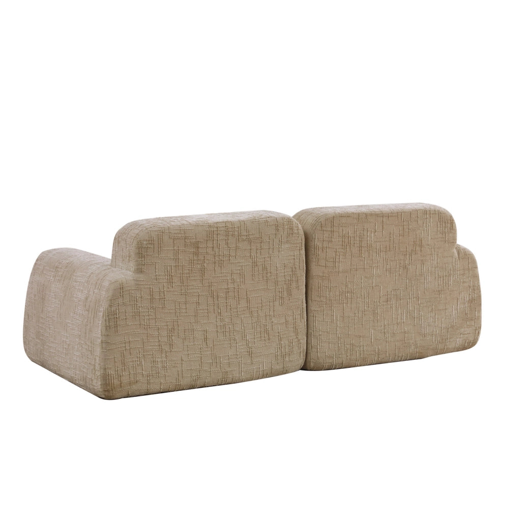 Divano a due posti, tessuto chenille, design modulare, imbottitura in schiuma ad alta elasticit¨¤ 30D, pronto all'uso, cachi