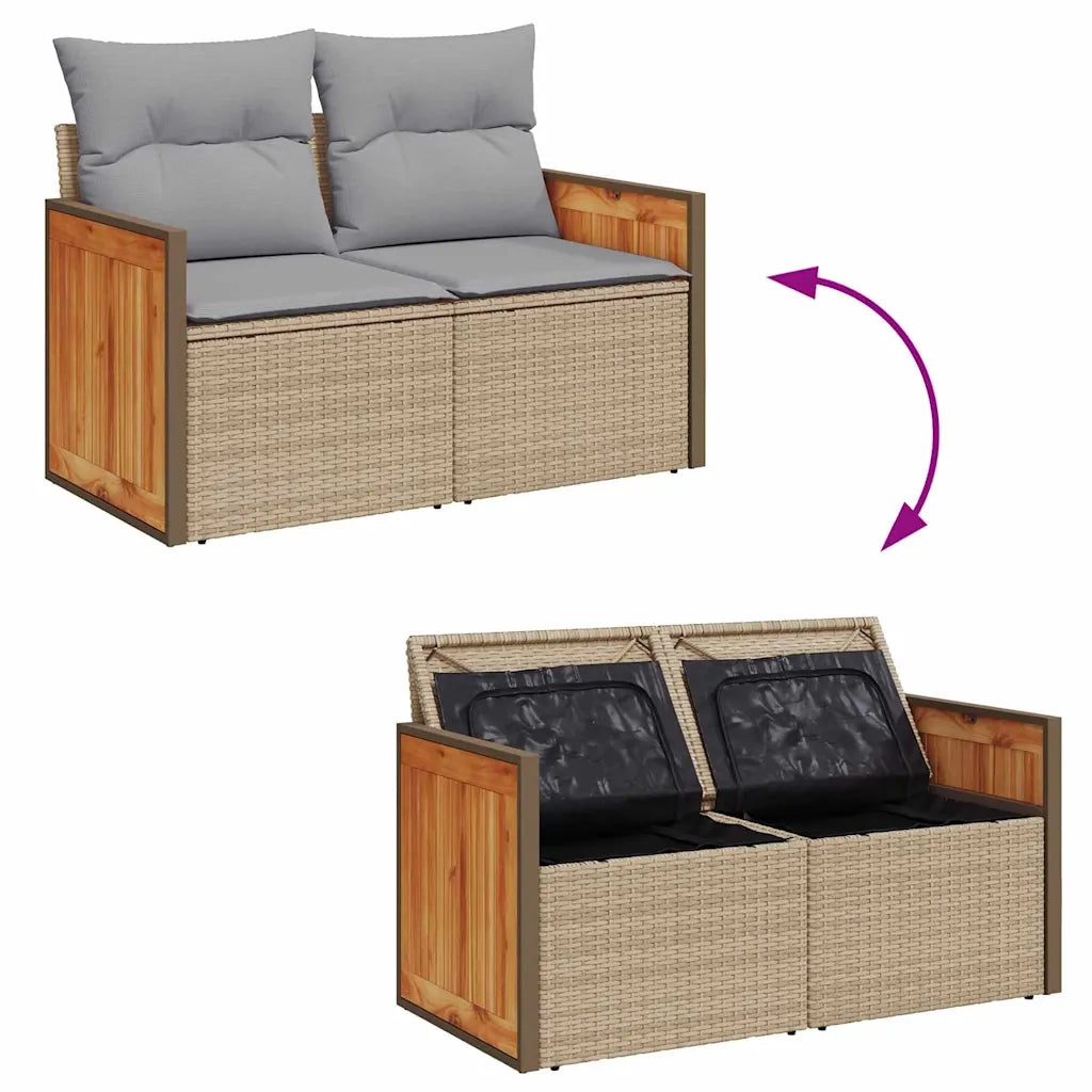 Set Divano da Giardino 13 pcs Beige e Grigio Chiaro polyrattan 3365297