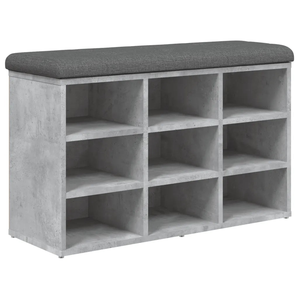 Panca Porta Scarpe-Sgabello-Panca Scarpiera Grigio Cemento 82x32x50cm Legno Multistrato