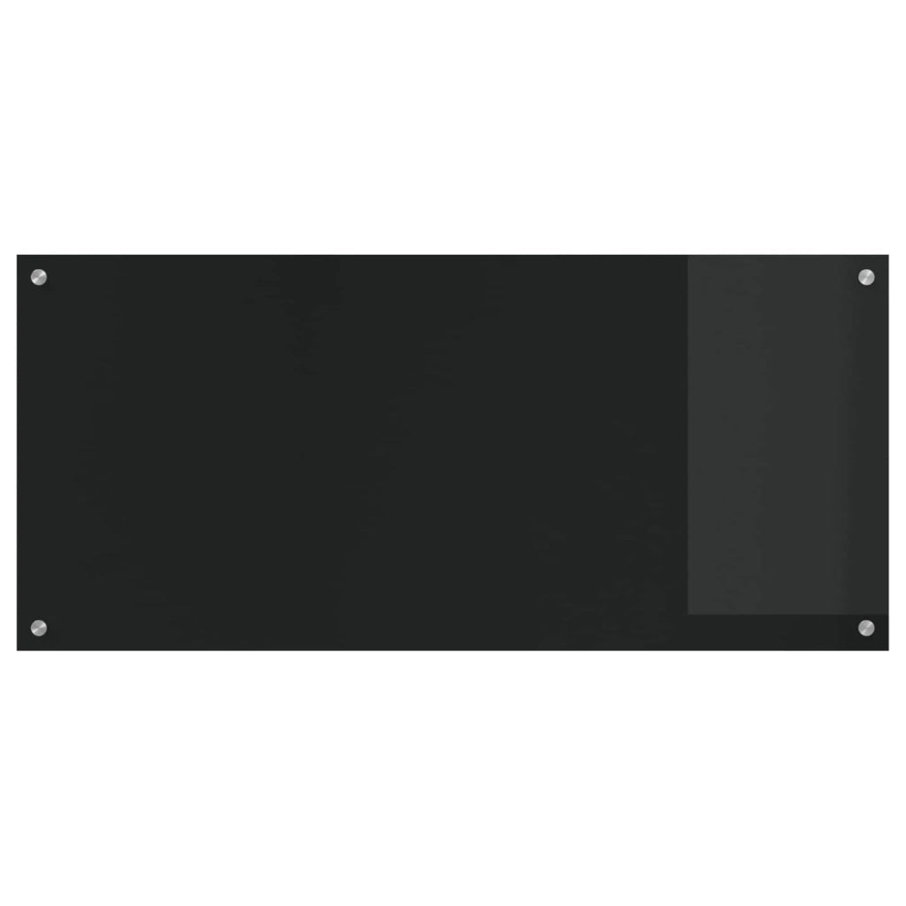 Paraschizzi da cucina moderno ed elegante 110 x 50 cm resistente al calore facile da installare vetro temperato nero 02_0058477