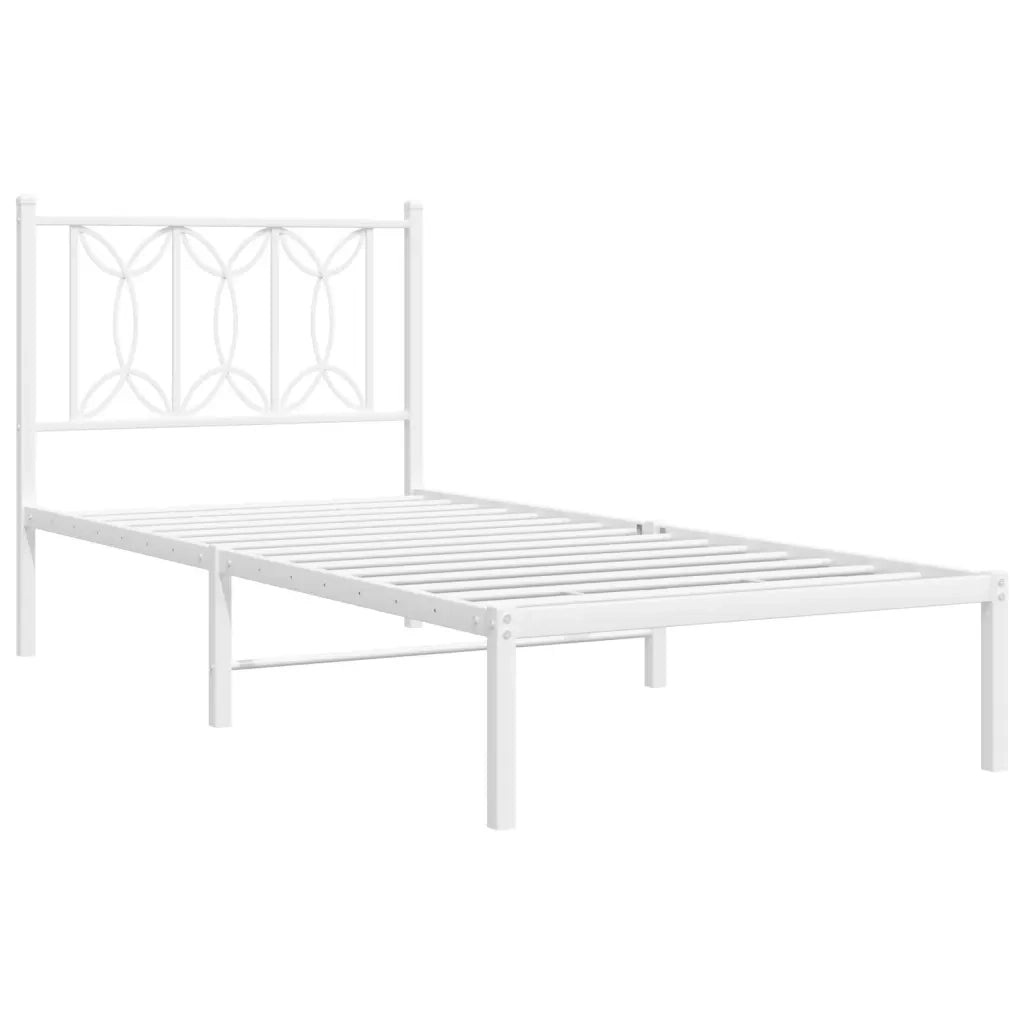 Giroletto con Testiera Metallo Bianco 90x200 cm 376170