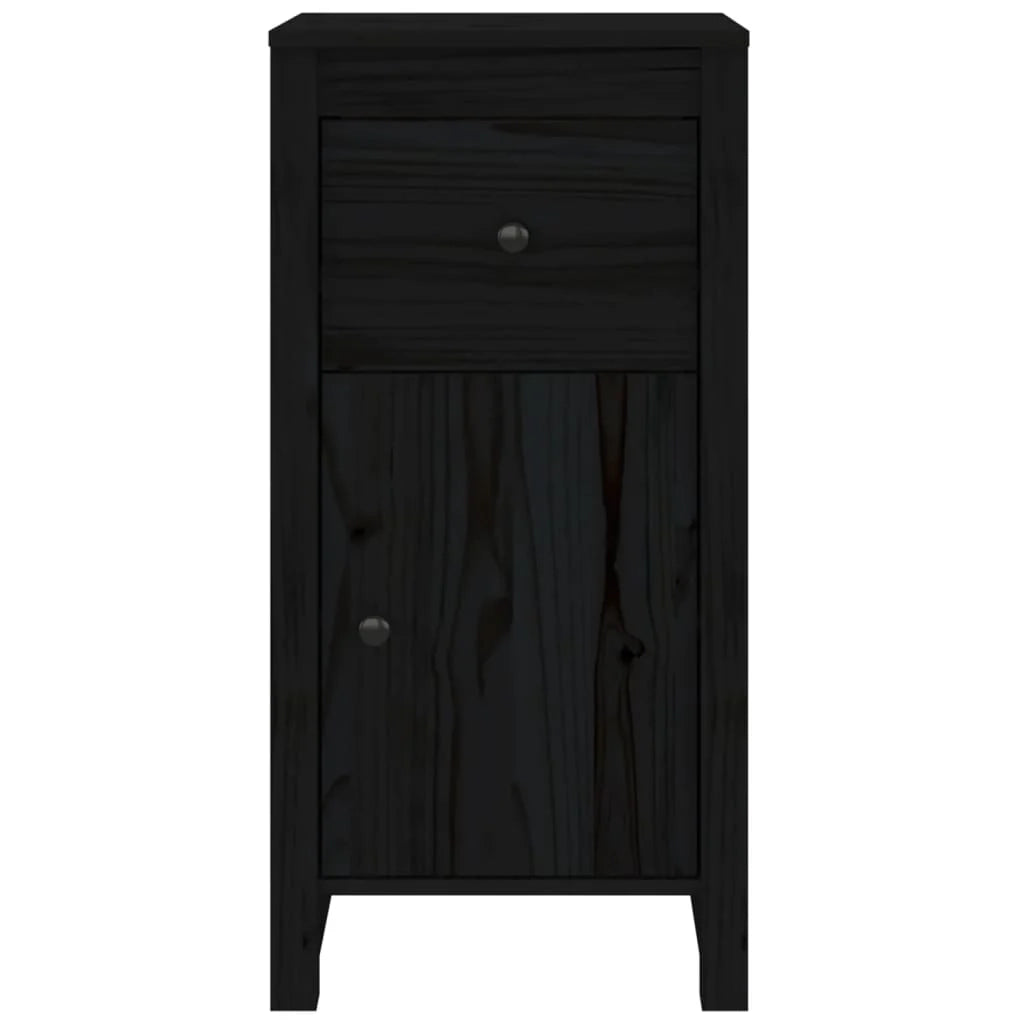 Buffet credenza cassettiera armadio mobile contenitore organizer per cucina soggiorno salotto set da 2 40 x 35 x 80 cm legno massello di pino nero 02_0036905