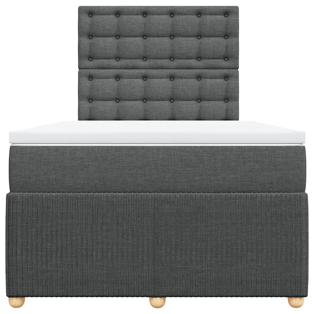 Giroletto a Molle con Materasso Grigio Scuro 120x190cm Tessuto 3292010