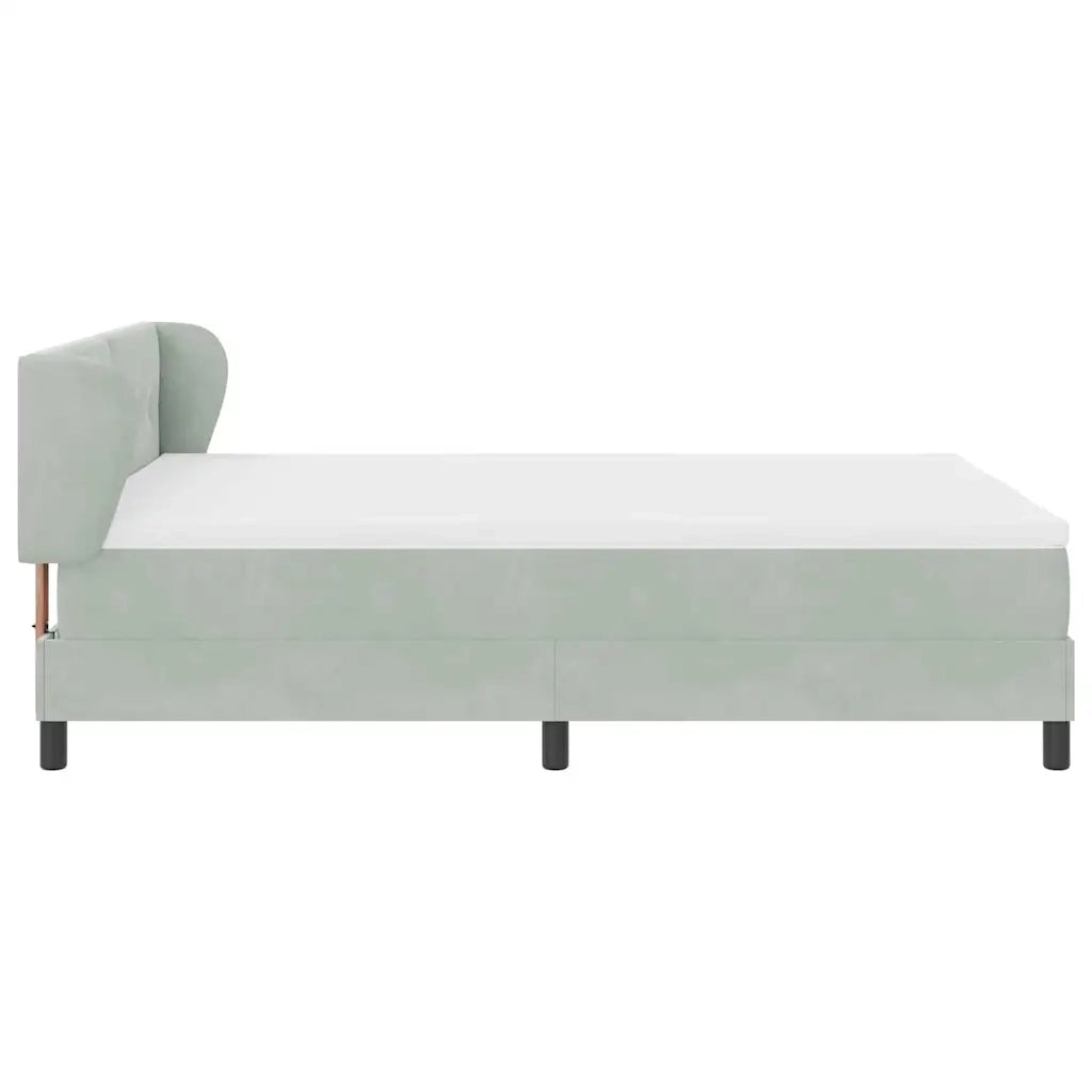 Letto a molle con testiera Grigio chiaro 140 x 190 cm Velluto 3340382