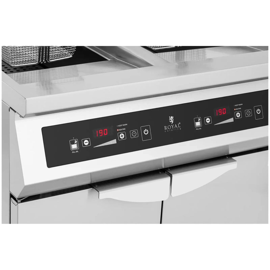 Friggitrice professionale a induzione 2 x 30 litri 60 a 190 °C acciaio inox 14_0009093