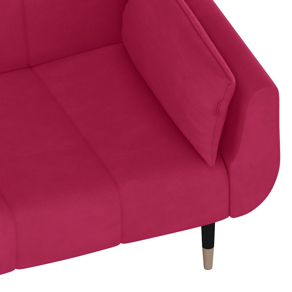Divano letto | Sof¨¤ letto | Letto singolo a 2 Posti con 2 Cuscini Rosso Vino in Velluto