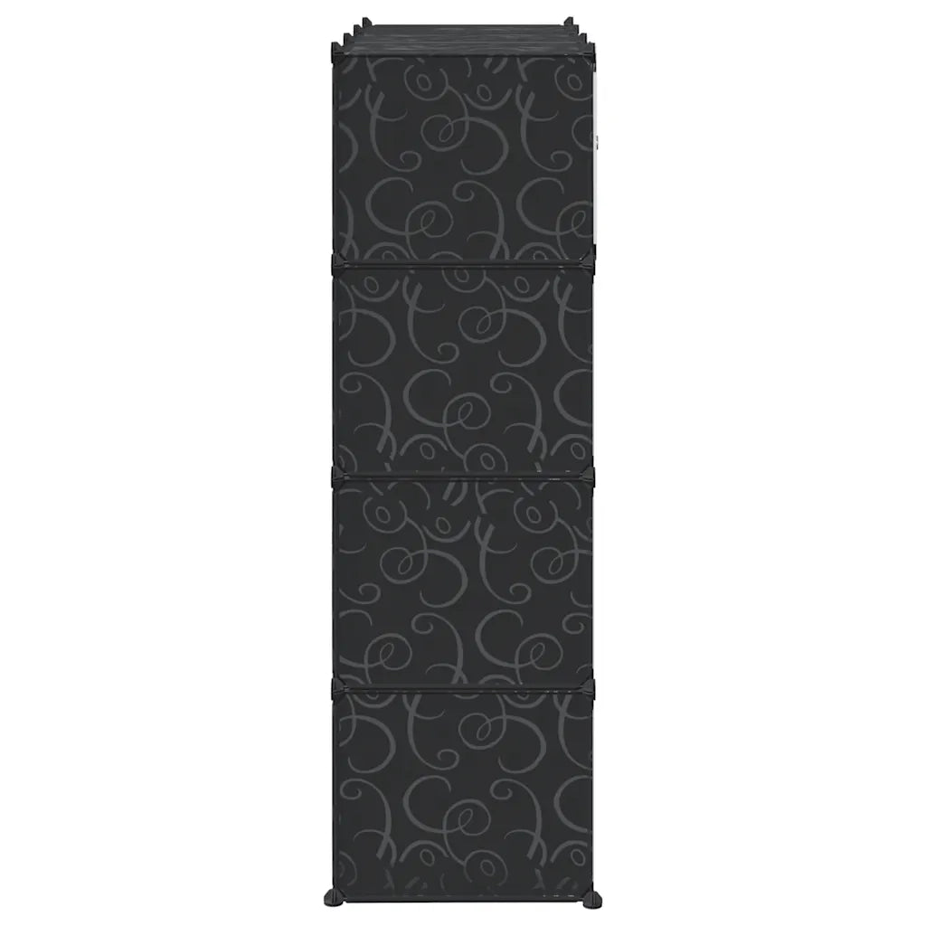 Armadio Modulare con 9 Scomparti 109x36,5x143 cm Nero e Bianco 240497