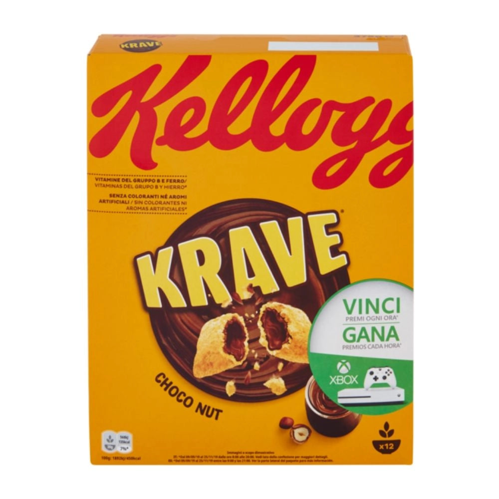 Kellogg's krave choco nut multipack da 16 confezioni da 375 grammi ciascuna