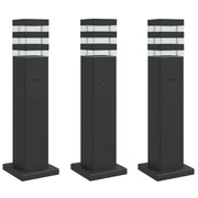 Lampade da Terra per Esterni con Presa 3 pz Nere 50 cm Alluminio CFW8036590
