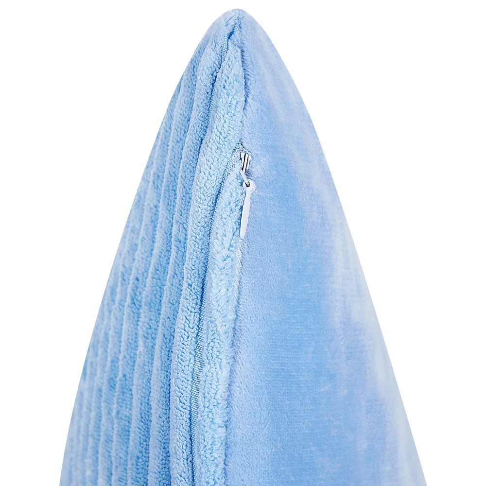 Set di 2 cuscini decorativi in velluto a coste blu 43 x 43 cm con motivo a righe Design moderno Cuscini decorativi