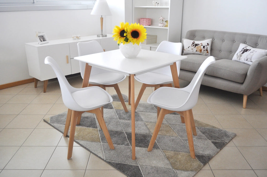 Tavolo cucina quadrato 80x80 bianco, tavolo ristorante mod. Iago TQ08-8.8IAPL