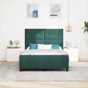 Letto matrimoniale | Letto per adulti | Letto a molle con testiera Verde Scuro 140 x 190 cm Velluto