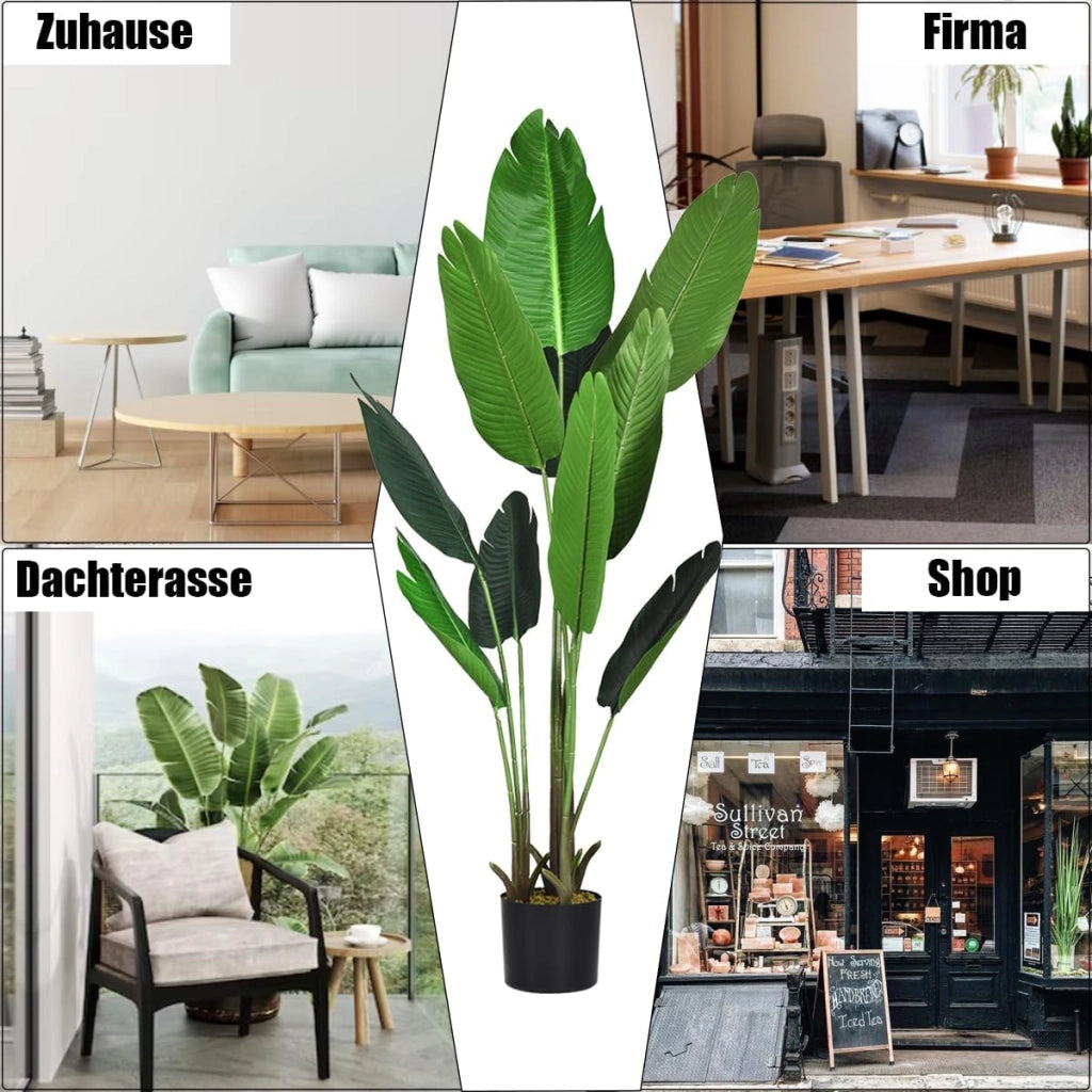 Pianta artificiale, palma artificiale, 110 cm, pianta da interno in vaso, albero artificiale, grande pianta decorativa per giardino, soggiorno e ufficio