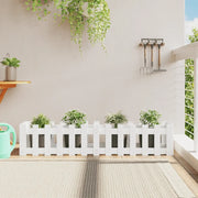Fioriera Giardino a Recinzione Bianca 150x30x30cm Massello Pino 832488