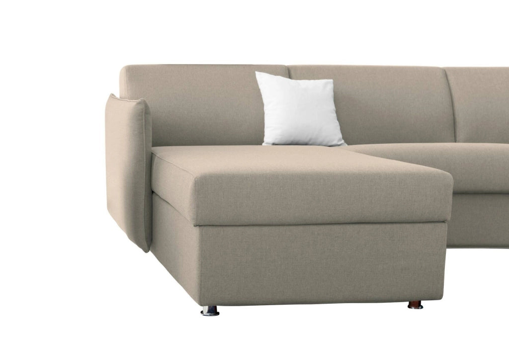 Posina, Divano Fisso con Penisola Sfoderabile Made in Italy, 260x160 cm Grigio Tortora\